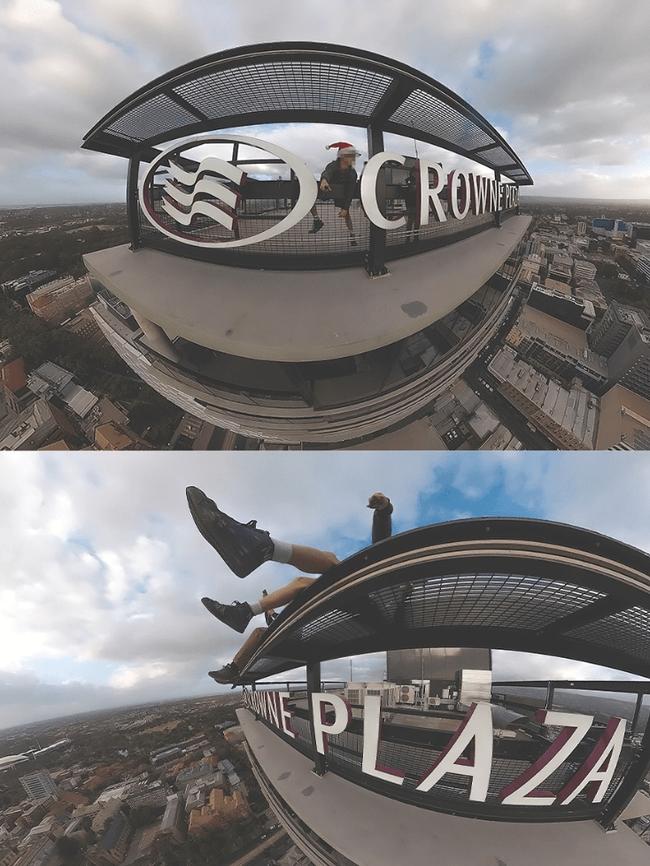 Young men on the rooftop at Crowne Plaza Adelaide on Christmas 2024. Picture: Instagram