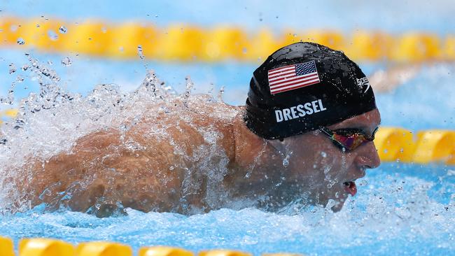 Caeleb Dressel powers to men’s 100m butterfly gold. Picture: Getty Images