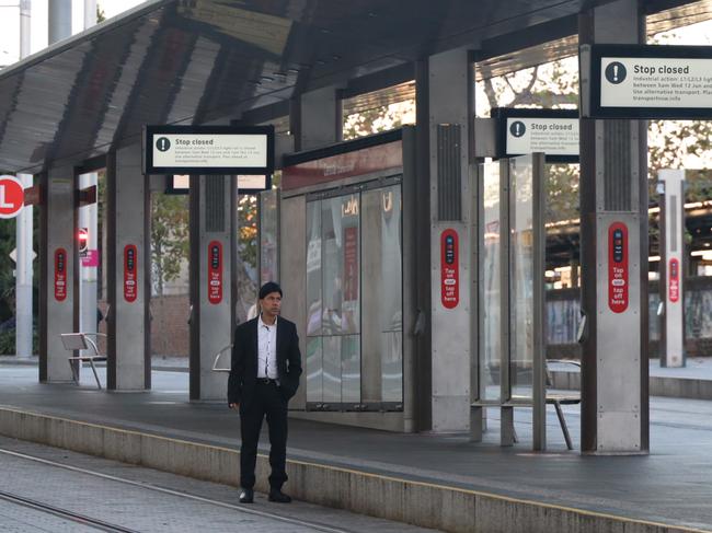 SYDNEY, AUSTRALIA - NewsWire Photos - 03 JUNE, 2024: The light-rail site at Sydney's Central Station is pictured very quiet as a  24-hour action over a pay rise and other conditions has shutdown the network. Picture: NewsWire / Nicholas Eagar