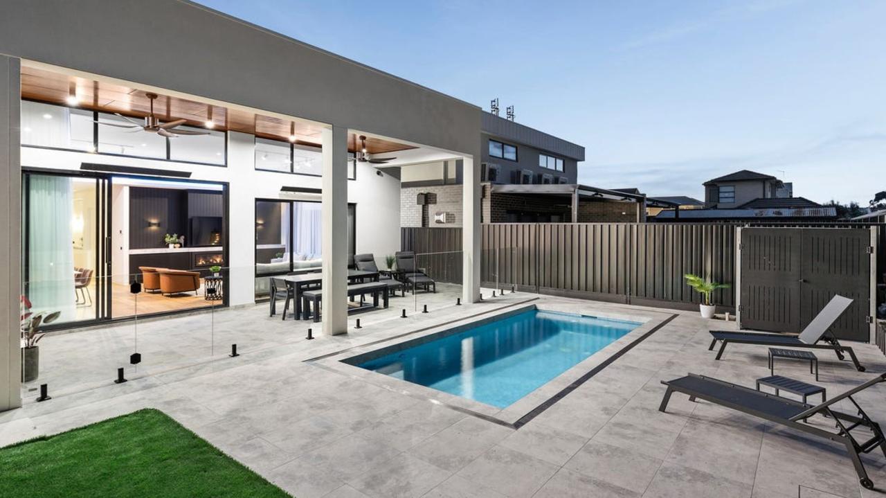 The self-cleaning pool is fitted with multi-coloured LED lights.