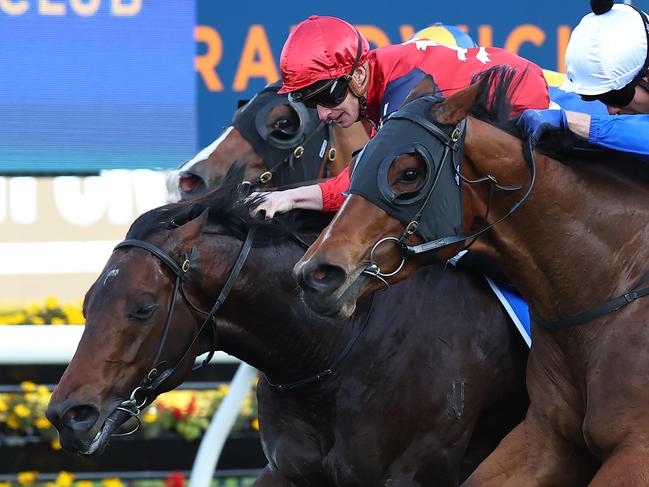 SYDNEY, AUSTRALIA - AUGUST 10: James McDonald riding Schwarz wins Race 8 Darley Missile Stakes during Sydney Racing at Royal Randwick Racecourse on August 10, 2024 in Sydney, Australia. (Photo by Jeremy Ng/Getty Images)