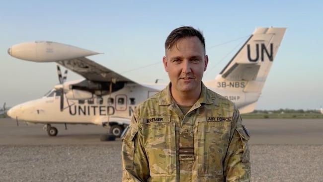 Defence personnel deployed overseas reflect on the meaning and significance of Anzac Day. Squadron Leader Dean Kremer is in South Sudan. Picture: Defence