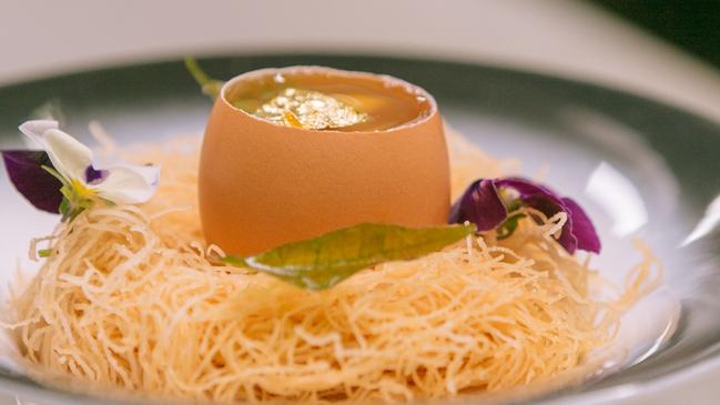 Chef Yoshii's Steamed Sea Urchin Egg Cup.