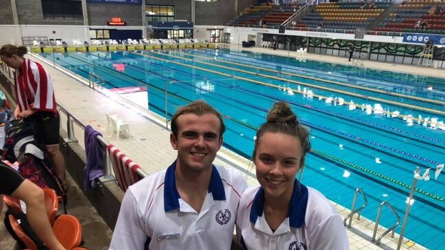 Will Gilmore and Lily Osborne are two of the most experienced members of their squad at Allora Swimming Club. Picture: Allora Swimming Club