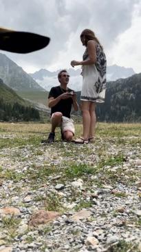 Goat photobombs couple's marriage proposal