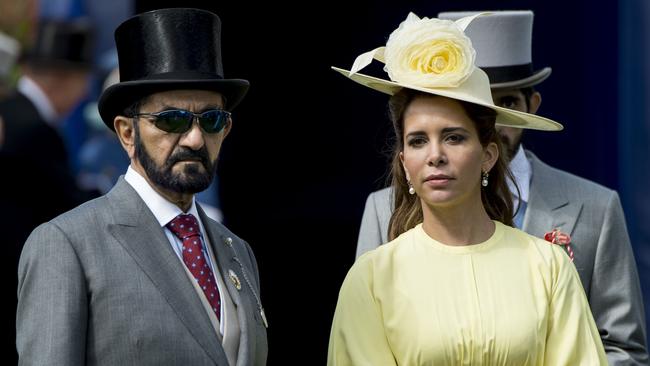 Princess Haya Bint Al Hussein and Sheikh Mohammed Bin Rashid Al Maktoum at Derby day at Epsom in 2017. Picture: Getty Images.