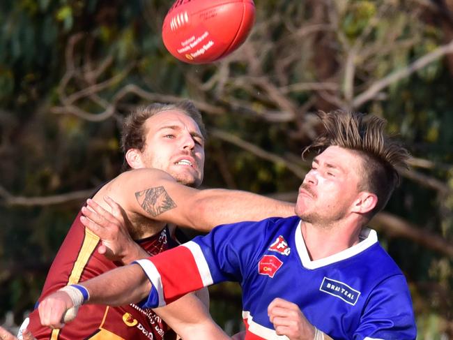 Strathmore and Keilor lock horns in the EDFL on Good Friday. Picture: Jamie Morey