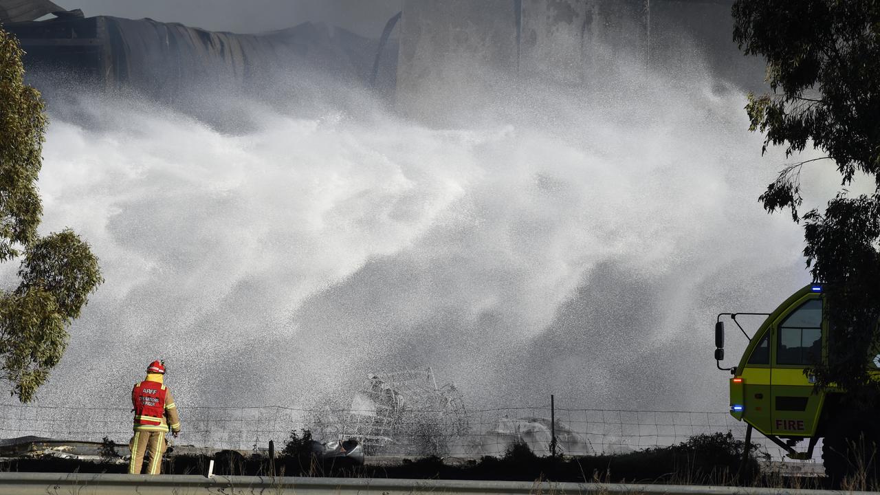 Nearly 200 firefighters responded to the fire. Picture: NewsWire / Andrew Henshaw