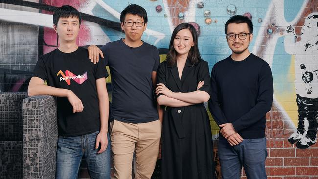 Airwallex founders, from left, Xijing Dai, Jack Zhang, Lucy Liu and Max Li.