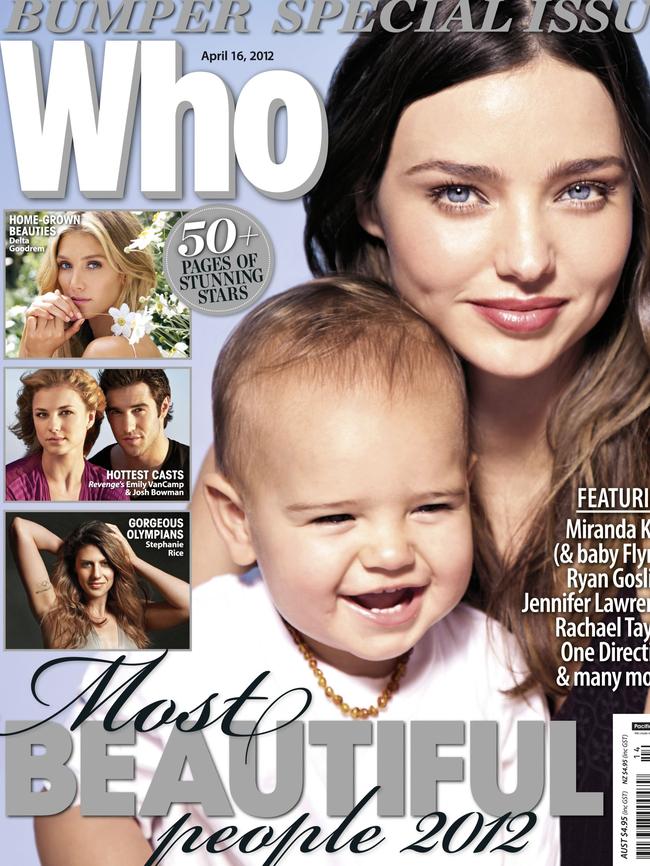 Aussie model Miranda Kerr with her son Flynn in 2012. Picture: Chris Colls/Courtesy of Who magazine