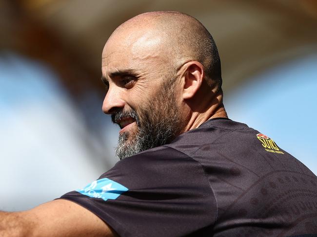 GOLD COAST, AUSTRALIA - AUGUST 09: Rhyce Shaw, Head of Development during the Gold Coast Suns AFL training session at Heritage Bank Stadium on August 09, 2023 in Gold Coast, Australia. (Photo by Chris Hyde/Getty Images)