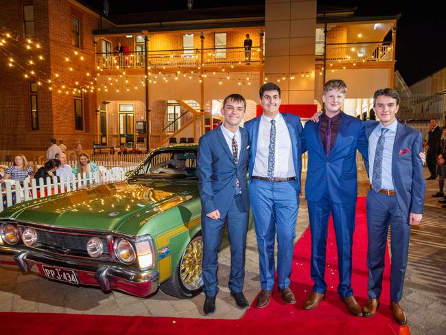 CLASS OF 2024: Townsville Grammar School formal. Students Harry Dalton-Kirby, Kiran Bartlett, Connor Anderson-Dreisig and Ryan Jarvis..