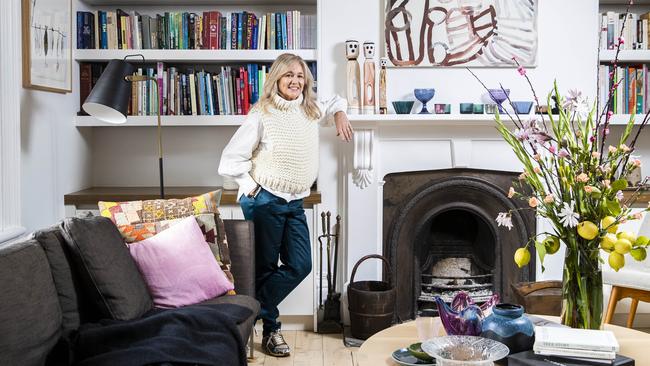 Fancy Films CEO Keryn Nossal in her inner-Melbourne family terrace house. Picture: Aaron Francis