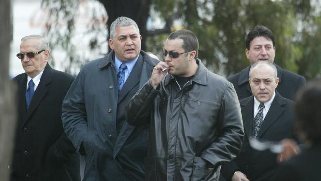 Mick Gatto among the mourners at Jason Moran’s funeral on June 30 2003.