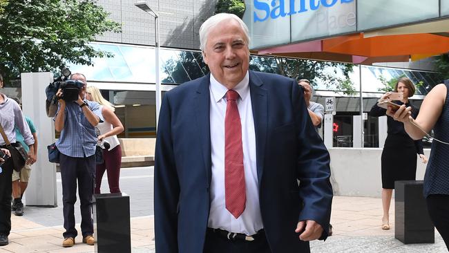 Clive Palmer is seen on arrival to the Federal Court in Brisbane. Picture: AAP