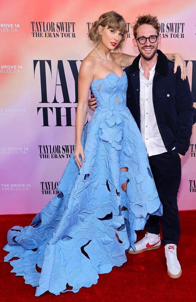 Taylor Swift and Sam Wrench attend the the world premiere of the Eras Tour concert film. Picture: AFP