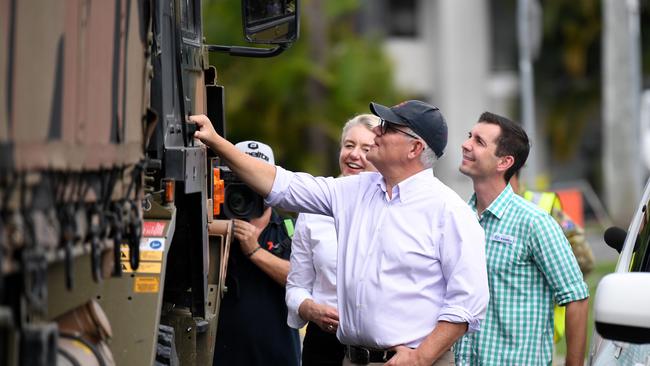 Mr Morrison visited Brisbane in the wake of last month’s flooding. Picture: NCA NewsWire / Dan Peled