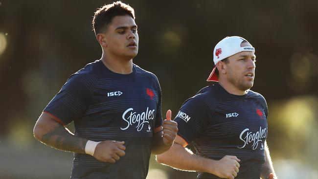 Mitchell was back at Roosters training on Tuesday. Picture: Brett Costello