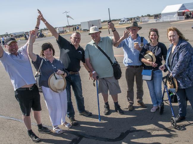 Neil Murphy, Cath Murphy, Peter Guest, Garry Keller, Robert Murphy, Joanna Murphy, Sharon Murphy Mildura Air Show 2024. Picture: Noel Fisher.