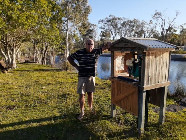 Tony Bridges of Rules Beach has a sophisticated fire fighting system protecting his home, pool and shed. The former plumber says appropriate properties should be assessed for their fire preparedness so Mandatory Evacuation Laws aren't applicable.