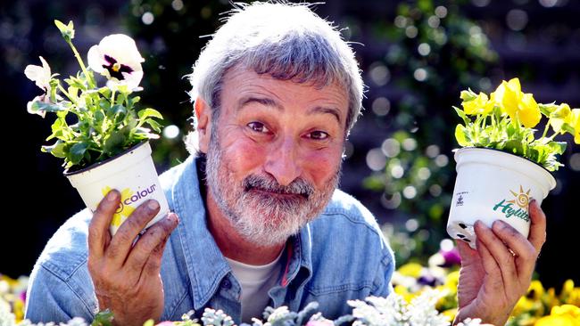 Host and celebrity gardener Don Burke during filming for TV show 'Burke's Backyard' in Sydney.