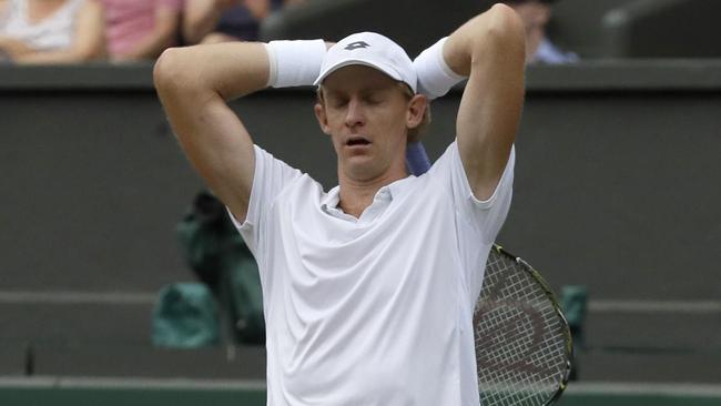 Kevin Anderson can’t quite believe he has emerged victorious. Picture: AP.