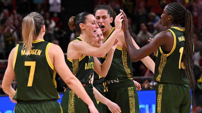 The Opals were on fire against Canada. (Photo by WILLIAM WEST / AFP)