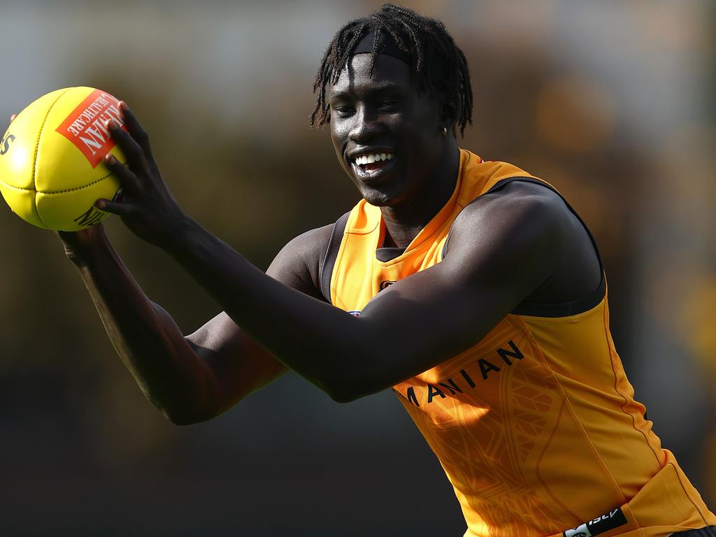 Changkuoth Jiath is happy to be back playing footy. Picture: Getty Images