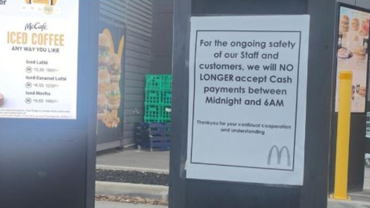 The disgruntled customer posted the notice seen at McDonald's Clayton South to Facebook. Picture: Facebook.