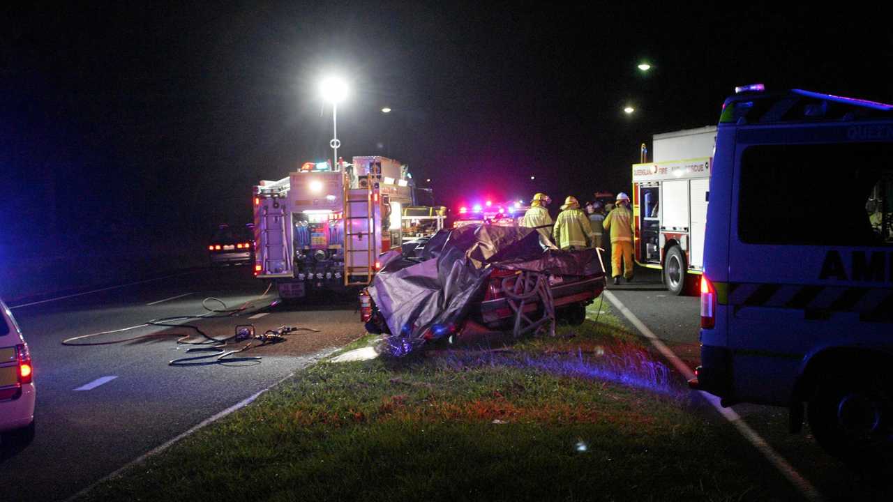 Four people, including five-year-old twins, died after two cars collided on Nambour Connection Rd at Woombye. Picture: Brett Wortman / 182503