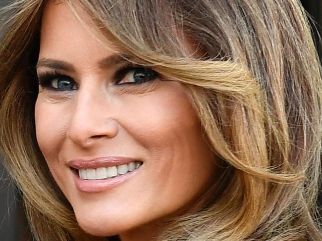 First Lady of the US Melania Trump arrives to visit to the Magritte Museum, on May 25, 2017, in Brussels, on the sidelines of the NATO (North Atlantic Treaty Organization) summit.  / AFP PHOTO / BELGA / ERIC LALMAND / Belgium OUT