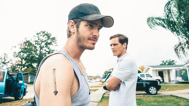 Not a laugh ... Garfield and Shannon keep it real and gritty in the hard-hitting 99 Homes. Picture: Madman