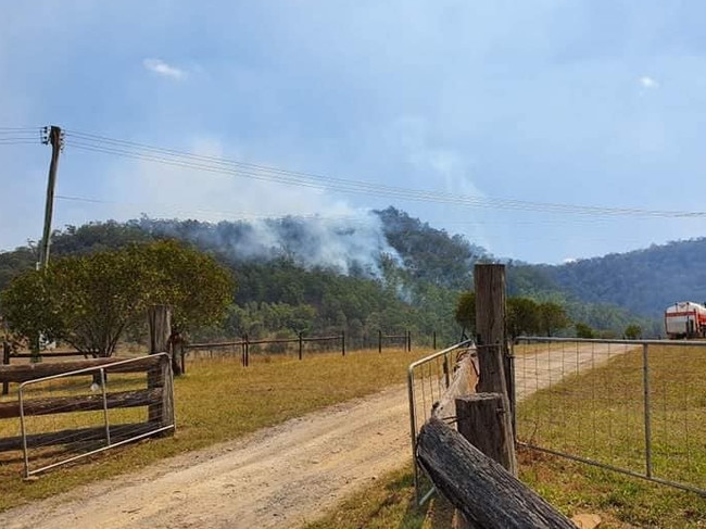 Copacabana RFS image of bushfire smoke at St Albans where they were conducting backburning operations this week. Picture: Facebook.