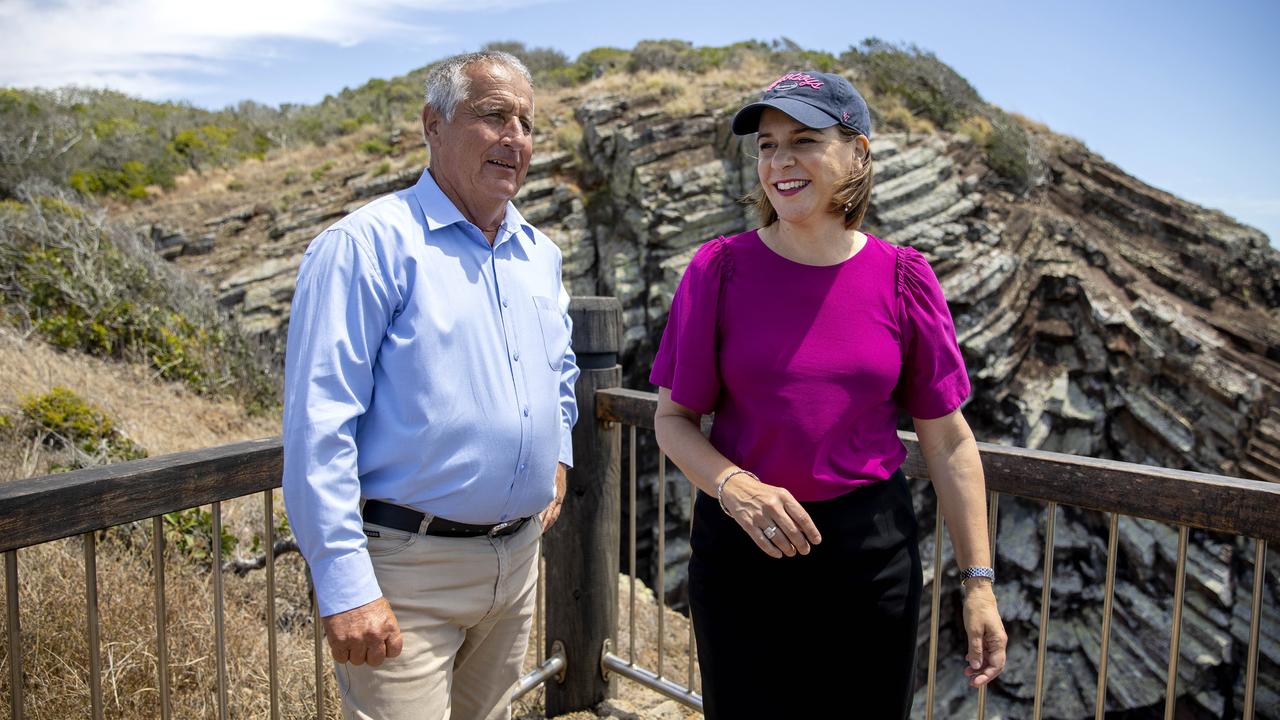 LNP candidate for Keppel Adrian de Groot and LNP opposition leader Deb Frecklington on the Capricorn Coast earlier this week. NCA NewsWire / Sarah Marshall