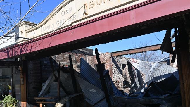 Sunny’s Shop/ Rosemont Building was burnt in a fire. Picture: Keryn Stevens