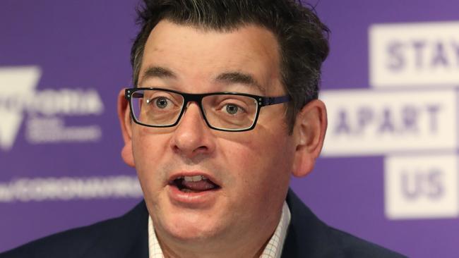 Victorian Premier Daniel Andrews in Melbourne on Wednesday. Picture: David Crosling