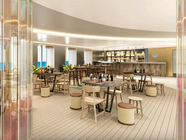 Virgin Voyages Draught Haus bar. Picture: Supplied