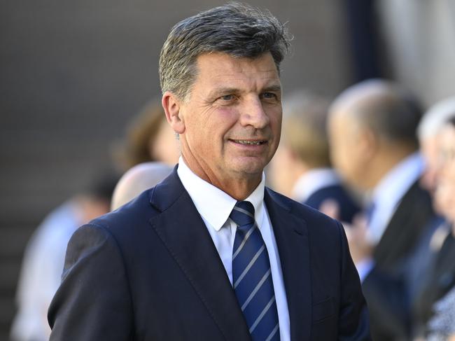 CANBERRA, AUSTRALIA  - NewsWire Photos - February 3, 2025: Shadow Treasurer Angus Taylor during the last post ceremony at the Australian War Memorial in Canberra. Picture: NewsWire / Martin Ollman