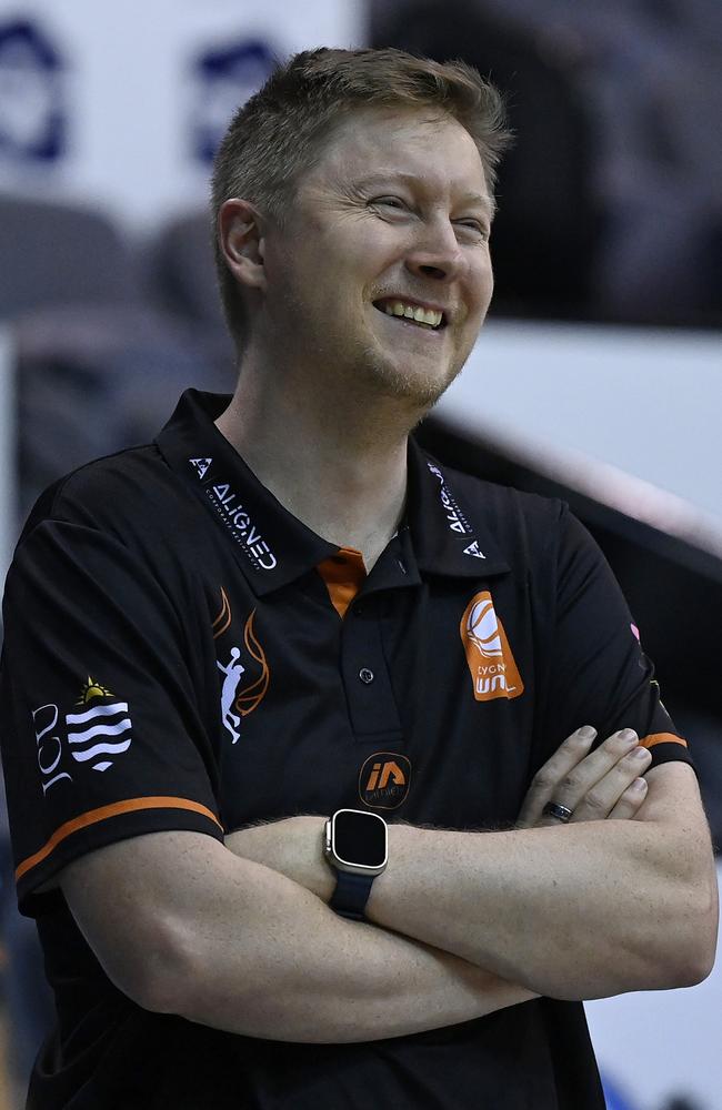 Shannon Seebohm looks on before the start of the WNBL match between Townsville Fire and Perth Lynx at Townsville Entertainment Centre, on December 31, 2023, in Townsville, Australia. (Photo by Ian Hitchcock/Getty Images)