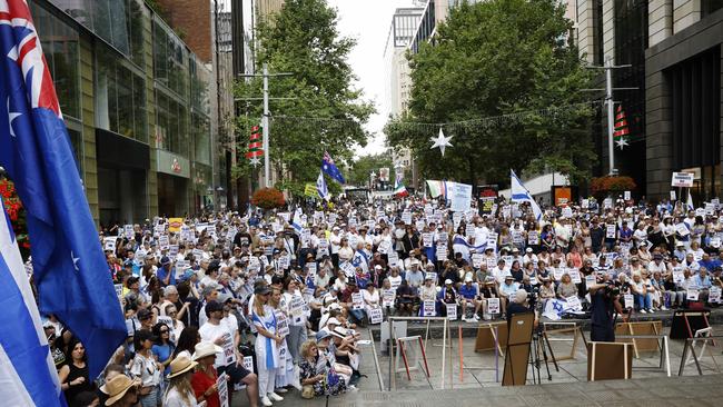 Members of the public joining the "Enough is Enough" rally against anti Semitism. Picture: Richard Dobson