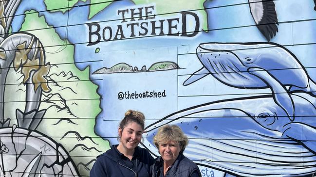 Jayde Paull with her co-worker at Innes Boat Shed. Picture: Tom McGann.