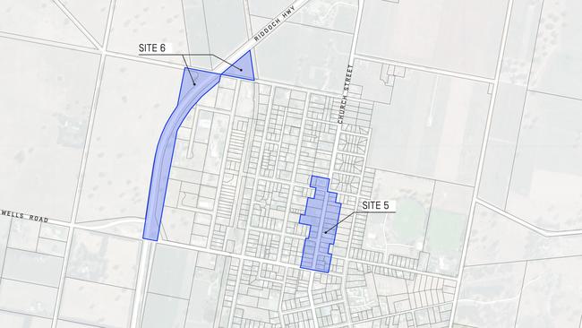 The areas proposed for housing rezoning in Penola.