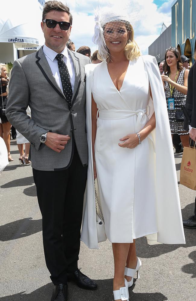 Rebecca Maddern and Trent Miller at Derby Day. Picture: Ian Currie