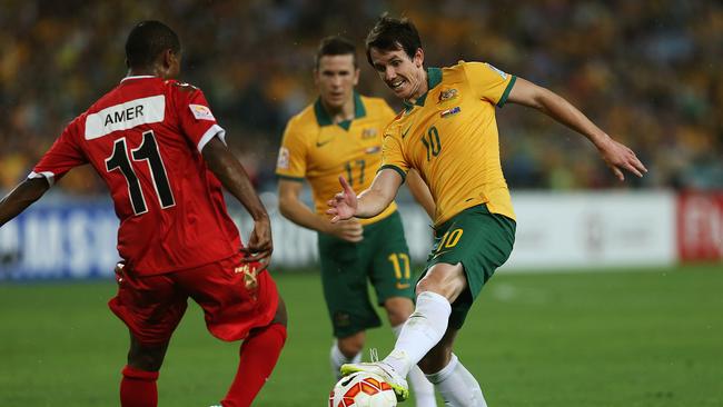 Asian Cup 2015 - Socceroos v Oman at Stadium Australia in Sydney. Australia's Robbie Kruse in action. Picture: Toby Zerna