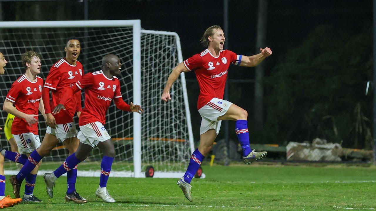 Austin Ludwik celebrates for Gold Coast Knights. Picture: Gold Coast Knights