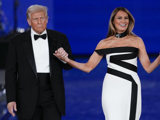 President Donald Trump and first lady Melania Trump at the Liberty Ball. Picture: AP