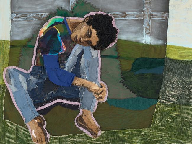 Head in the sky, feet on the ground, by Julia GutmanArchibald Prize 2023 finalist, Julia Gutman 'Head in the sky, feet on the ground', oil, found textiles and embroidery on canvas, 198 x 213.6 cm Â© the artist, image Â© Art Gallery of New South Wales, Jenni Carter  Sitter: Montaigne  ***These images may only be used in conjunction with editorial coverage of the Archibald Prize 2023 exhibition, 6 May â€“ 3 September 2023, at the Art Gallery of New South Wales, and strictly in accordance with the terms of access to these images â€“ see .artgallery.nsw.gov.au/info/access-to-agnsw-media-room-tcs . Without limiting those terms, these images must not be cropped or overwritten; prior approval in writing is required for use as a cover; caption details must accompany reproductions of the images; and archiving is not permitted.***  Media contact: james.ricupito@ag.nsw.gov.au