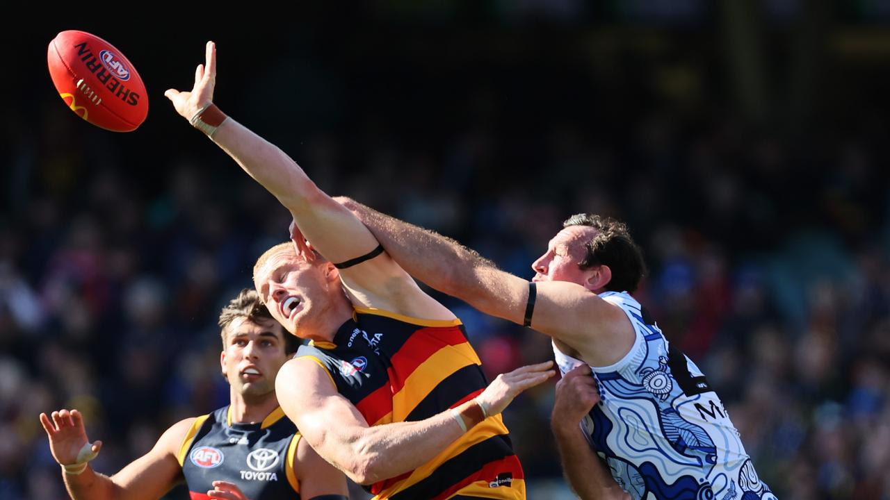 Reilly O'Brien was the dominant big man on the ground. Picture: James Elsby/AFL Photos via Getty Images