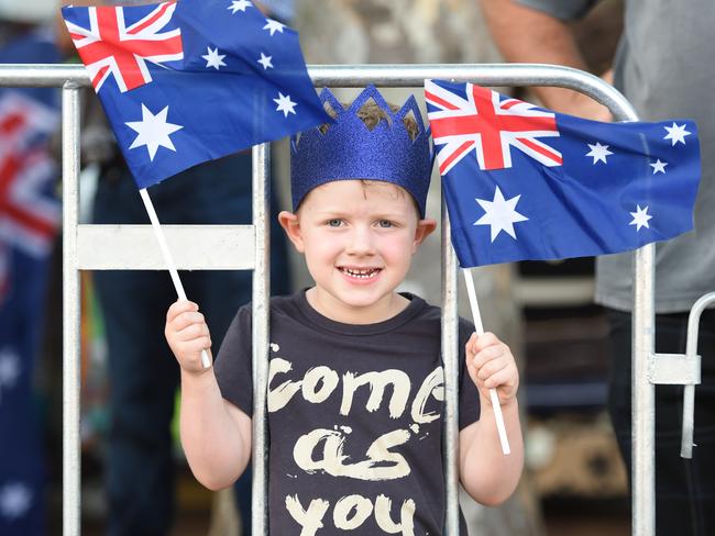 Four-year-old Tom is ready to watch the parade. Picture: Jason Sammon