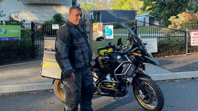 Humphrey Caspersz with his BMW Adventure motorcycle. Picture: supplied